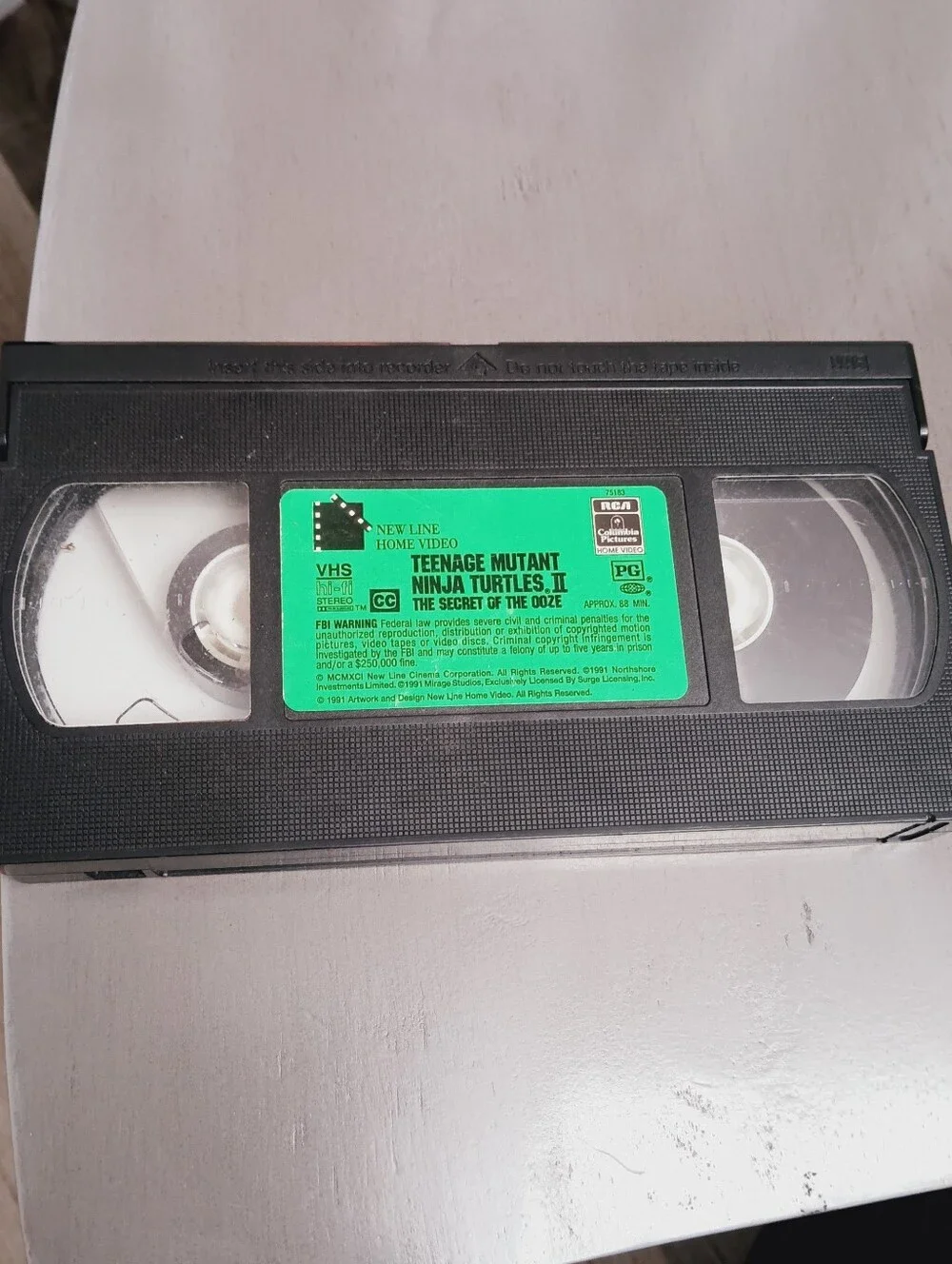 Teenage Mutant Ninja Turtles II VHS Vintage Tape - Black/Green